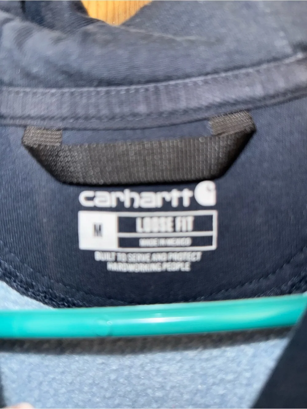 Carhartt Light Blue Crewneck Hoodie with Embroidered Logo